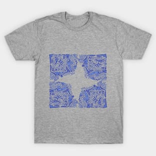 Blue Hand Drawn Doodles T-Shirt